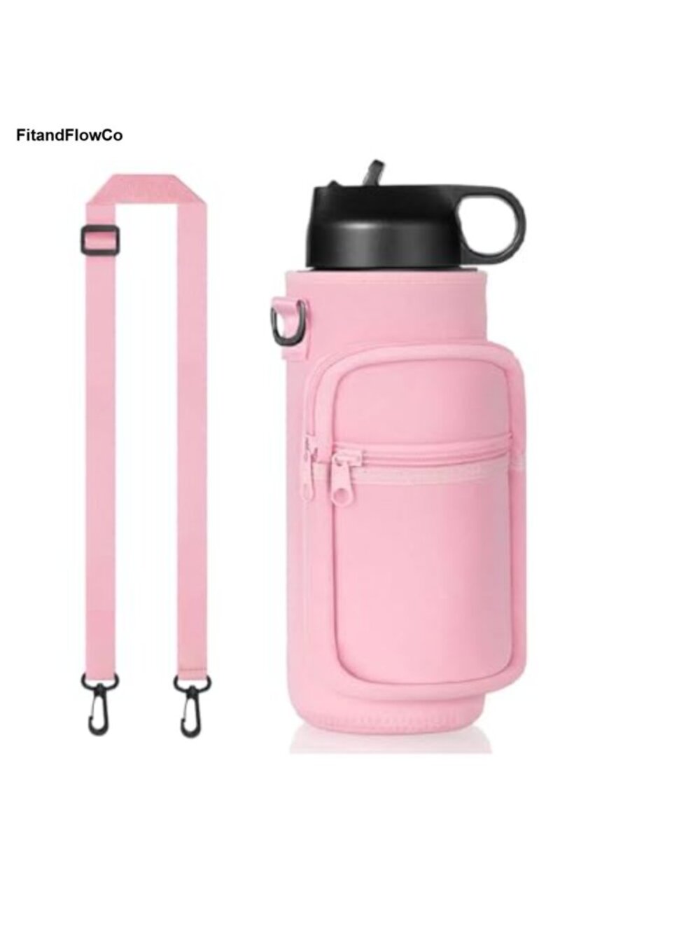 40oz Water Bottle Sling Carrier Crossbody with Phone Pocket Neoprene